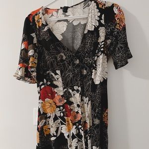 Floral Button Up Mini Dress